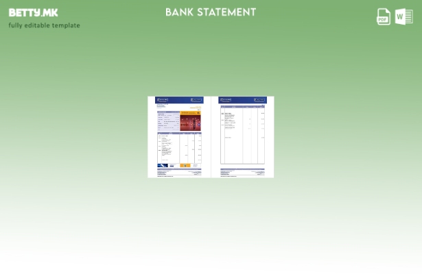 Модерен стил ОАЕ Емирати NBD банкарски извод на сметката шаблон страници со збор